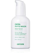 Jayjun Okra Phyto Mucin nežni serum za obraz za pomiritev in okrepitev občutljive kože 50 ml