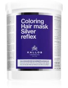 Kallos Coloring Hair Mask Silver Reflex maska za lase za nevtralizacijo rumenih odtenkov 1000 ml