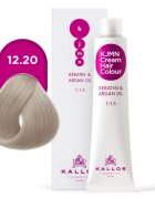 Kallos KJMN Professional Cream Hair Colour Keratin & Argan Oil barva za lase odtenek 12.20 Special Ultra Violet Blond 100 ml