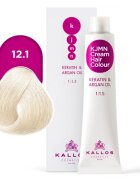 Kallos KJMN Professional Cream Hair Colour Keratin & Argan Oil barva za lase s keratinom in arganovim oljem odtenek 12.1 Special Ultra Blonde 100 ml