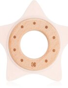 Kikkaboo Silicone and Wood Teether Star grizalo Pink 1 kos