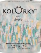 Kolorky Day Brushes ekološke plenice za enkratno uporabo velikost XL 12-16 Kg 17 kos