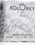 Kolorky Day Hearts ekološke plenice za enkratno uporabo velikost M 5-8 Kg 21 kos