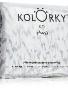 Kolorky Day Hearts ekološke plenice za enkratno uporabo velikost S 3-6 Kg 25 kos