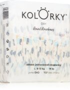 Kolorky Day Rain&Rainbow ekološke plenice za enkratno uporabo velikost L 8-13 Kg 19 kos