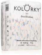 Kolorky Day Rain&Rainbow ekološke plenice za enkratno uporabo velikost XL 12-16 Kg 17 kos
