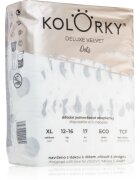 Kolorky Deluxe Velvet Dots ekološke plenice za enkratno uporabo velikost XL 12-16 kg 17 kos