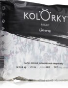 Kolorky Night Unicorn ekološke plenice za enkratno uporabo za popolno zaščito ponoči velikost M 5-8 Kg 21 kos