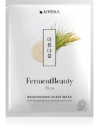 KORIKA FermentBeauty Brightening Face Sheet Mask with Fermented Rice and Hyaluronic Acid posvetlitvena maska iz platna s fermentiranim rižem in hialur
