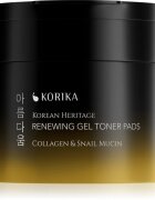 KORIKA Korean Heritage Collagen & Snail Mucin Renewing Gel Toner Pads tonizirajoče gel blazinice za obnovo kože 70 kos