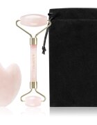 KORIKA Tools Face Roller & Gua Sha valjček za masažo za obraz in pripomoček za masažo Quartz Pink