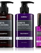 KUNDAL Honey & Macadamia White Musk set za suhe in poškodovane lase