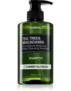 KUNDAL Tea Tree & Macadamia Cherry Blossom globinsko čistilni šampon z osvežujočim učinkom 500 ml