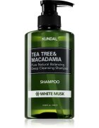 KUNDAL Tea Tree & Macadamia White Musk globinsko čistilni šampon z osvežujočim učinkom 500 ml
