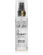 L.A. Girl Cosmetics Shimmer Spray pršilo za fiksiranje make-upa za obraz in telo odtenek Gold 80 ml
