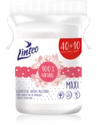 Linteo Natural Cotton Pads blazinice za odstranjevanje ličil Maxi 40 + 10ks 50 kos