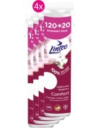 Linteo Natural Cotton Pads vatni tamponi 120 + 20ks x 4