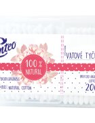 Linteo Natural vatne paličice posoda 200 kos