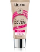Lirene ALL DAY COVER! prekrivni fluidni tekoči puder odtenek 25 Tanned 30 ml
