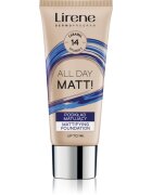 Lirene ALL DAY MATT! matirajoči fluidni tekoči puder za dolgoobstojen učinek odtenek 14 Caramel 30 ml