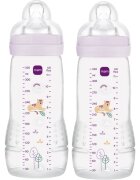 MAM Easy Active™ Baby Bottle steklenička za otroke 4m+ Purple 2x330 ml
