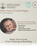 Matchstick Monkey Baby Gum & Teeth Wipes 0 m+ čistilni robčki za zobe jezik in dlesni 1 kos