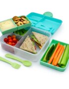 Melii Bento Box škatla za malico Blue Mint Lime 1446 ml