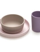 Melii Feeding Set jedilni set Pink Purple Grey 3 kos