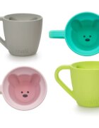 Melii Silicone Bear Mug skodelica Pink & Purple 2x145 ml