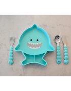 Melii Silicone Suction Plate krožnik s priseskom Shark 1 kos