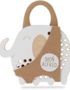 Milin Big Wooden Lacing Toy Elephant Oliver aktivnostna igrača 195 cm x 16 cm x 07 cm 1 kos
