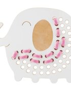 Milin Big Wooden Lacing Toy Elephant Oliver aktivnostna igrača 195 cm x 16 cm x 07 cm 1 kos