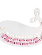 Milin Big Wooden Lacing Toy Whale Jack aktivnostna igrača 9 cm x 195 cm x 07 cm 1 kos