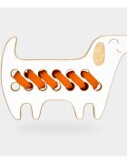 Milin Small Wooden Lacing Toy Daschund aktivnostna igrača 8 cm x 13 cm x 07 cm 1 kos