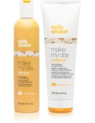 milk_shake® Duo pack Make My Day set z beljakovino za vse tipe las 2 kos