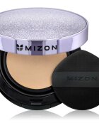 Mizon Vegan Collagen Cushion SPF38 PA++ dolgoobstojni tekoči puder v gobici z visoko UV zaščito odtenek #21 Light Beige 2x15 g