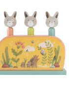 MOULIN ROTY Wooden Pop Up Toy Trois Petits Lapins skakajoča igrača 12m+ 1 kos