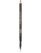 MUA Makeup Academy Brow Define dolgoobstojni svinčnik za obrvi s krtačko odtenek Dark Brown 12 g