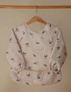Mushie Long Sleeve Bib slinček Whales 6-24m 1 kos