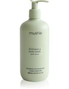 Mushie Organic Baby gel za prhanje in šampon 2v1 za otroke Green Lemon 400 ml