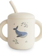 Mushie Silicone Training Cup Whales skodelica s slamico 1 kos