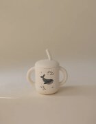 Mushie Silicone Training Cup Whales skodelica s slamico 1 kos