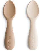 Mushie Toddler Starter Spoons žlička Natural/ Shifting Sand 12m+ 2 kos