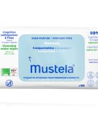 Mustela Compostable at Home Cleansing Wipes Perfume Free čistilni robčki brez dodanih dišav za otroke od rojstva 60 kos