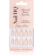 Nail HQ Almond Matte French umetni nohti z lepilom 24 kos