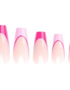 Nail HQ Coffin Pink Contrast French umetni nohti z lepilom 24 kos