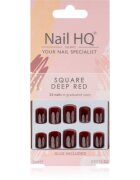Nail HQ Square umetni nohti Deep Red 24 kos