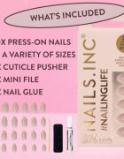 Nails Inc. #NailingLife Press-On Nails umetni nohti odtenek Style It Like Sabrina Gold French Tip 33 kos