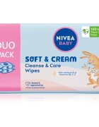 Nivea BABY Soft & Cream otroški nežni vlažni robčki 2x57 kos