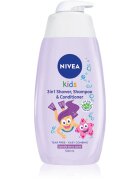 Nivea Kids Sparkle Berry nežni gel za prhanje in šampon za otroke 3v1 500 ml